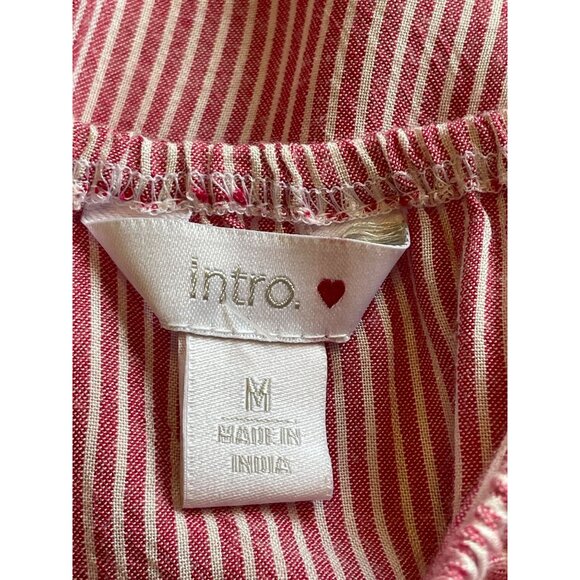 Ladies Medium embroidered striped tunic top boho festival cottage core - Picture 4 of 6